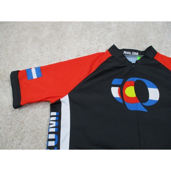 Pearl Izumi Cycling Jersey Men Medium Black Red Select Colorado Zip Shirt - Picture 4 of 13